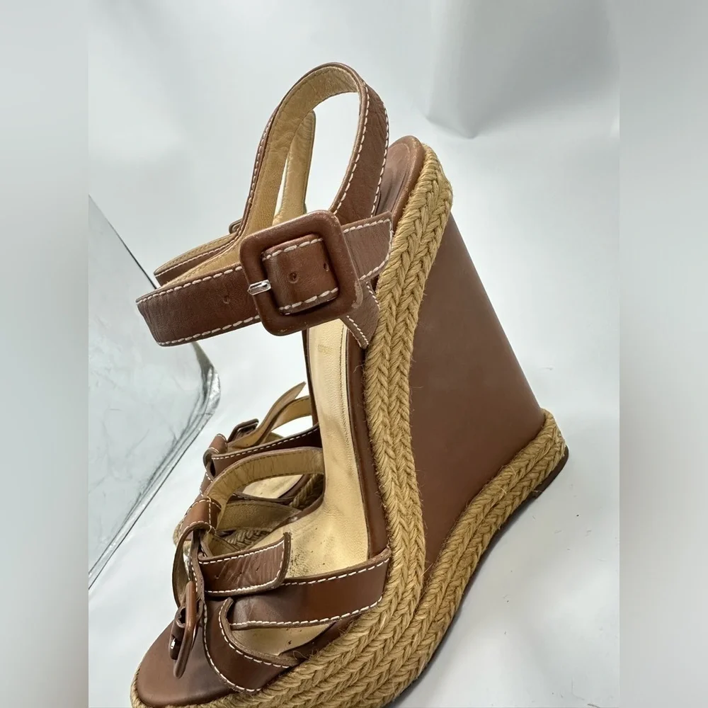 Christian Louboutin Anabela Caramelo espadrille wedges size 11